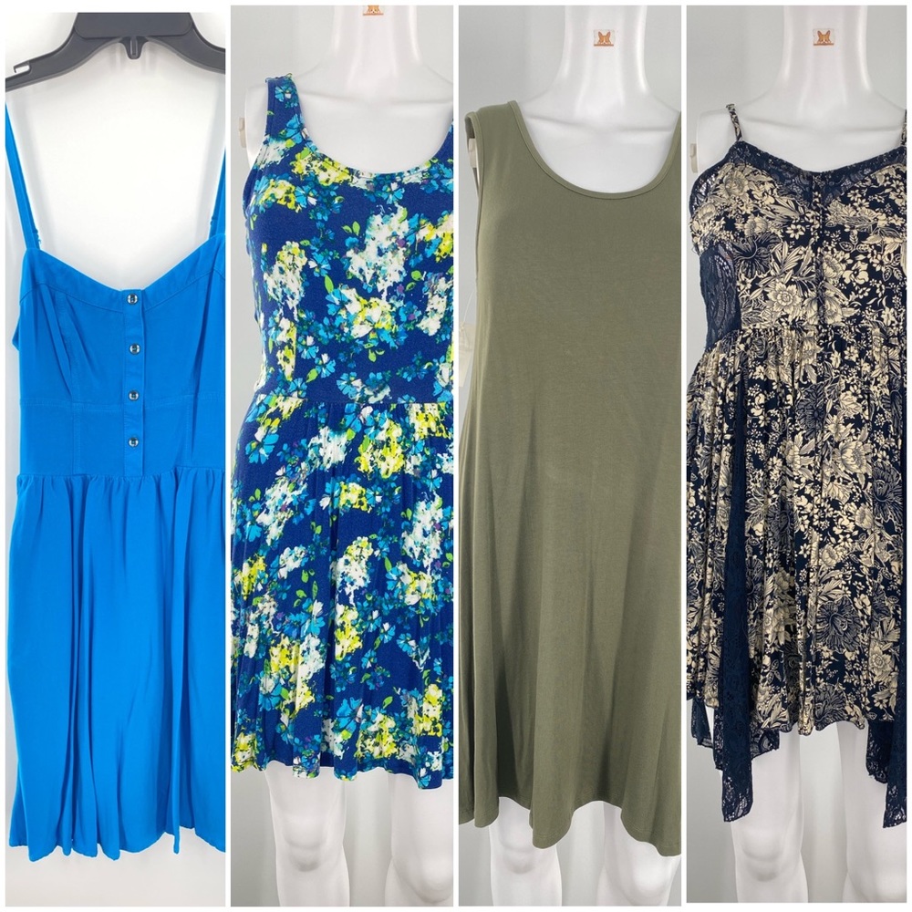 4 Dresses Bundle of Four Casual Mini Dresses Sleeveless Size S & XS - One NWT
